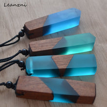 Load image into Gallery viewer, Vintage men&#39;woman s fashionable wood resin necklace pendant